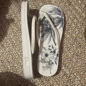 White platform sandals